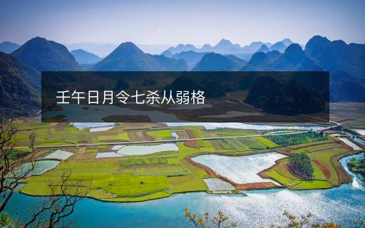 壬午日月令七杀从弱格