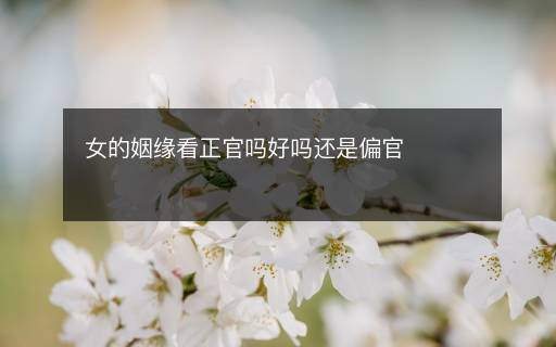 女的姻缘看正官吗好吗还是偏官 女的姻缘看正官吗好吗还是偏官