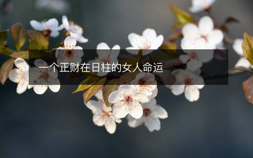 一个正财在日柱的女人命运