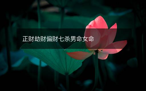 正财劫财偏财七杀男命女命