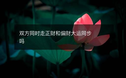 双方同时走正财和偏财大运同步吗