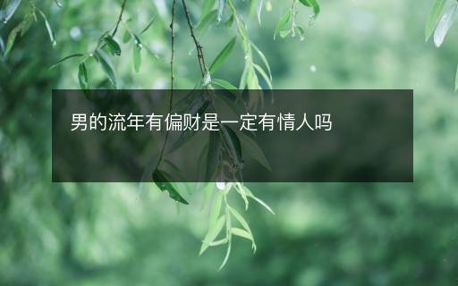 男的流年有偏财是一定有情人吗