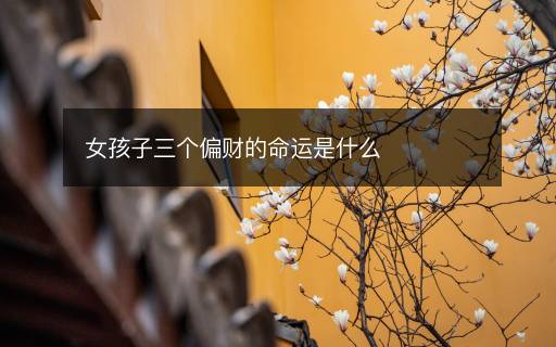 女孩子三个偏财的命运是什么