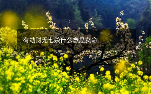 有劫财无七杀什么意思女命