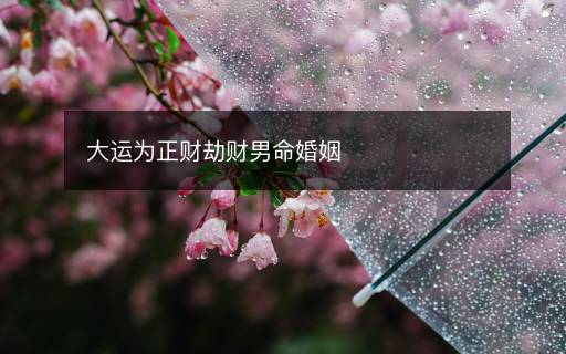 大运为正财劫财男命婚姻
