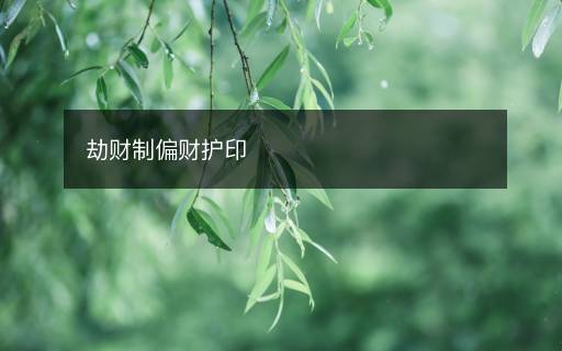劫财制偏财护印