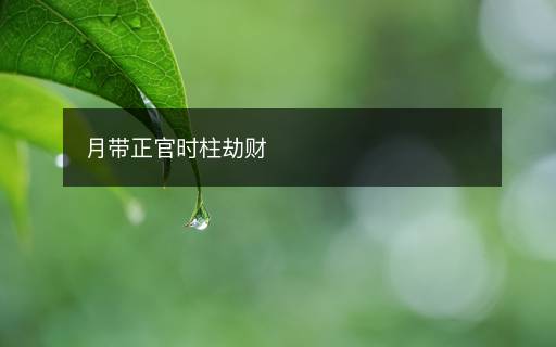 月带正官时柱劫财