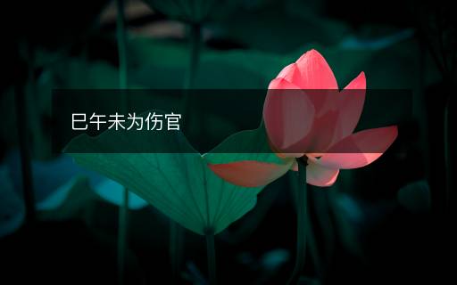 巳午未为伤官