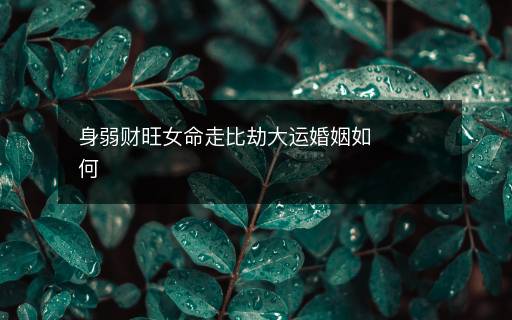 身弱财旺女命走比劫大运婚姻如何