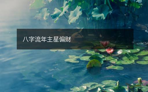 八字流年主星偏财