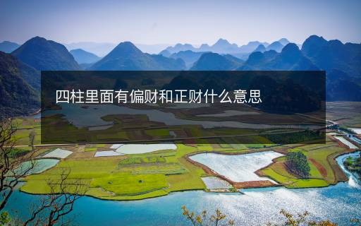 四柱里面有偏财和正财什么意思