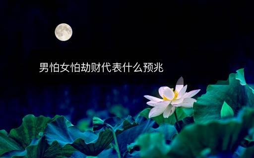 男怕女怕劫财代表什么预兆