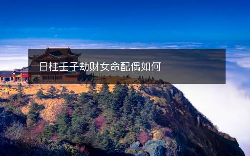 日柱壬子劫财女命配偶如何