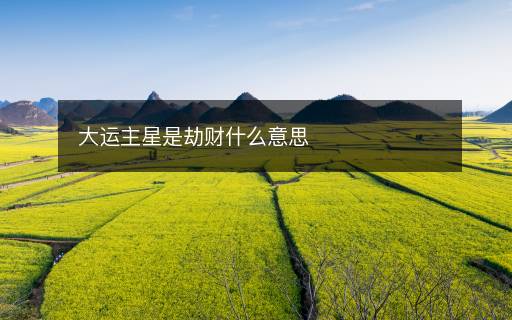 大运主星是劫财什么意思