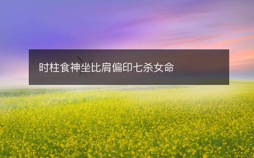 时柱食神坐比肩偏印七杀女命
