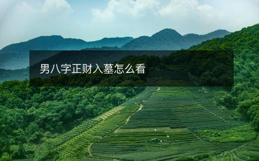 男八字正财入墓怎么看