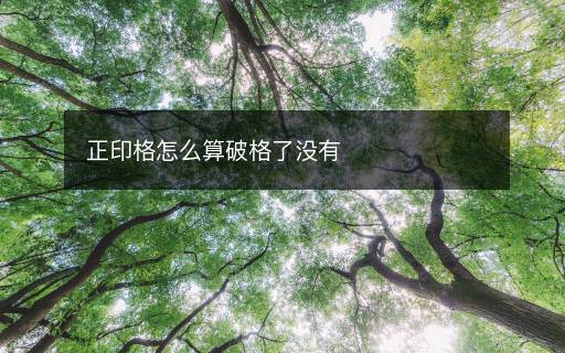 正印格怎么算破格了没有