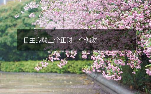 日主身弱三个正财一个偏财