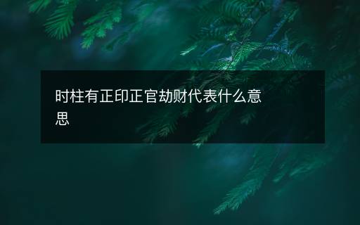 时柱有正印正官劫财代表什么意思