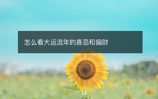 怎么看大运流年的喜忌和偏财