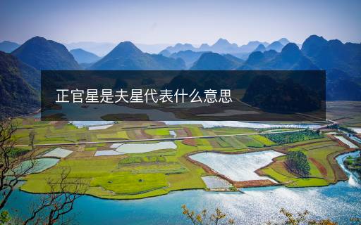 正官星是夫星代表什么意思