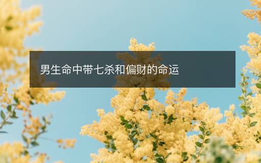 男生命中带七杀和偏财的命运 男生命中带七杀和偏财的命运