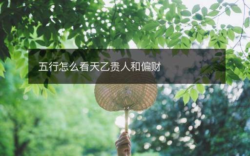 五行怎么看天乙贵人和偏财