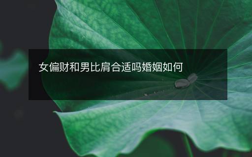 女偏财和男比肩合适吗婚姻如何