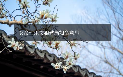 女命七杀贪狼破局如命意思