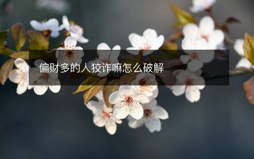 偏财多的人狡诈嘛怎么破解