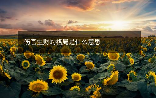 伤官生财的格局是什么意思