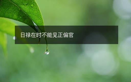 日禄在时不能见正偏官