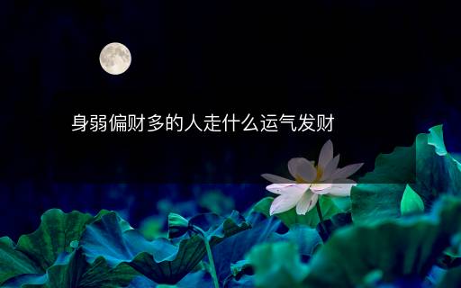 身弱偏财多的人走什么运气发财