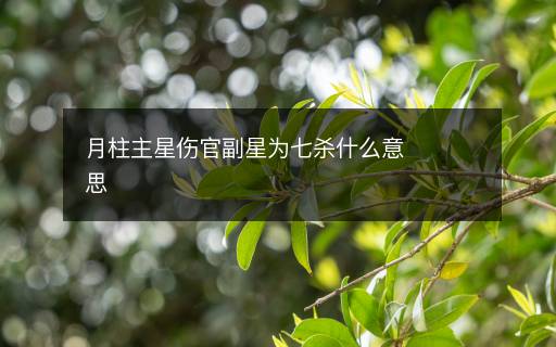 月柱主星伤官副星为七杀什么意思