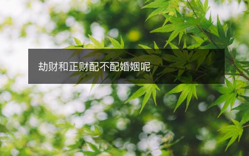 劫财和正财配不配婚姻呢 劫财和正财配不配婚姻呢