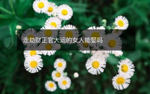 走劫财正官大运的女人能娶吗