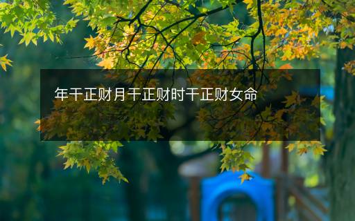 年干正财月干正财时干正财女命 年干正财月干正财时干正财女命