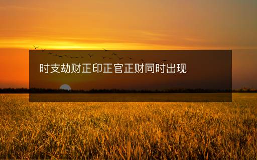 时支劫财正印正官正财同时出现