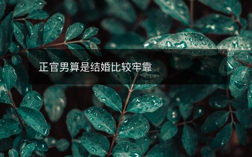 正官男算是结婚比较牢靠