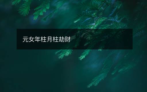 元女年柱月柱劫财 元女年柱月柱劫财