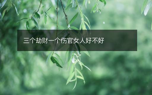 三个劫财一个伤官女人好不好