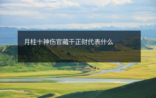 月柱十神伤官藏干正财代表什么