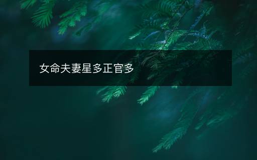 女命夫妻星多正官多 女命夫妻星多正官多