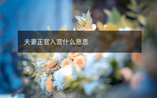 夫妻正官入宫什么意思
