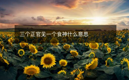 三个正官见一个食神什么意思