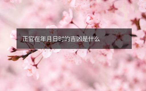 正官在年月日时的吉凶是什么