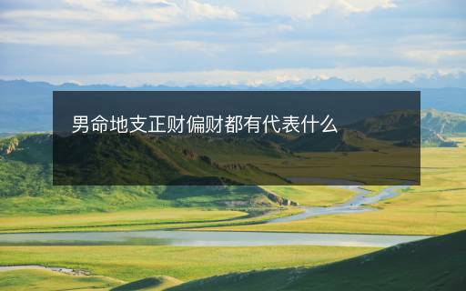 男命地支正财偏财都有代表什么