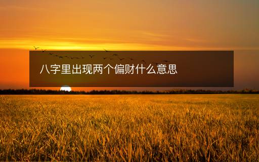 八字里出现两个偏财什么意思 八字里出现两个偏财什么意思