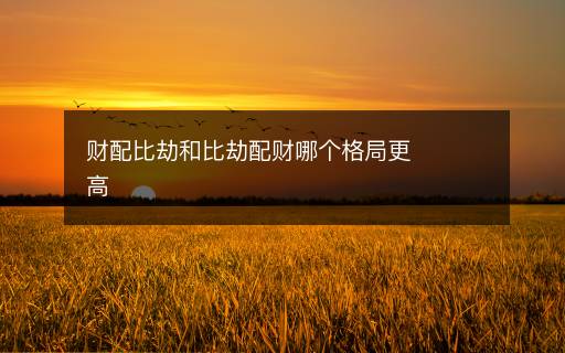 财配比劫和比劫配财哪个格局更高