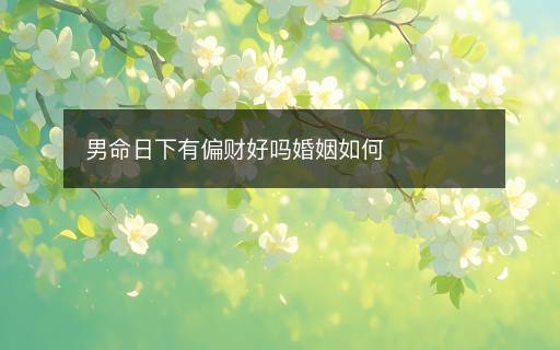 男命日下有偏财好吗婚姻如何